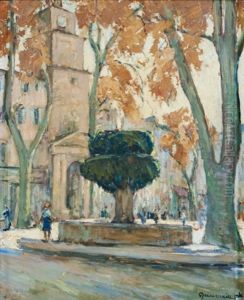 La Fontaine Moussue by Joseph (Francois Xavier) Meissonnier