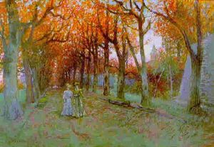 La Promenade Dans La Grande Allee, En Automne by Charles De Meixmoron De Dombasle
