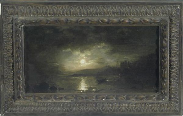 Vollmond Uber Einer Uferlandschaft - view 1