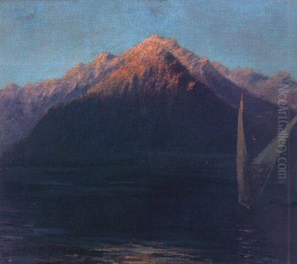 Sunset Over Lake Leman - view 1