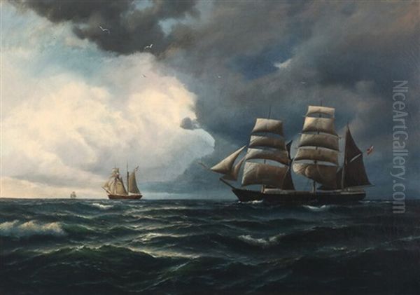 Seascape With Sailing Ships At Sea - view 1