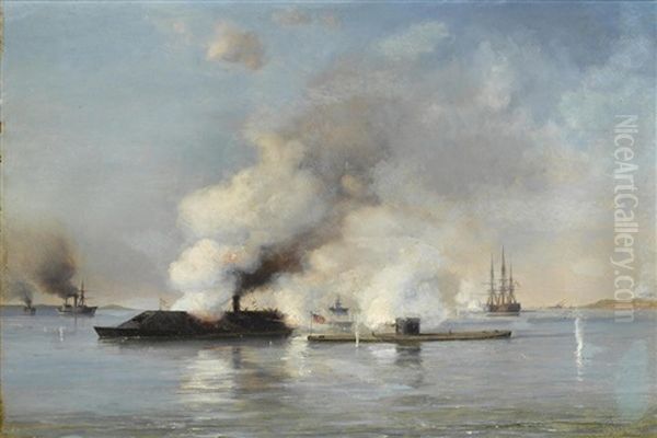 The Battle Of Hampton Roads; Moniter V. Merrimac - view 1