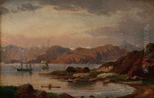 Liner Off A Coast Near A Trading Station Or Settlement (greenland?)