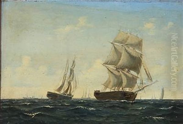 Seascape With Sailing Ships On The Sea - view 1