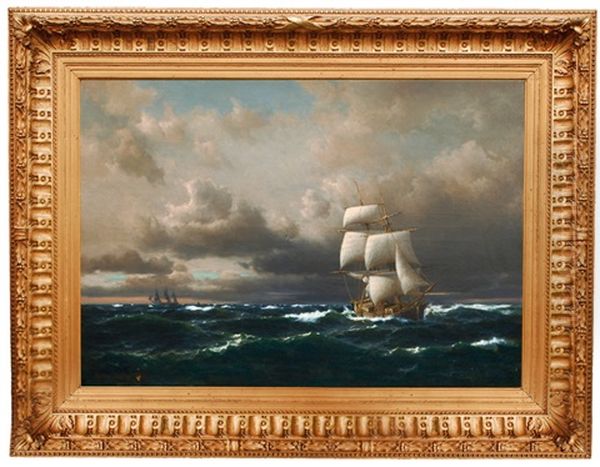 Sailing Ships In Rough Seas - view 1
