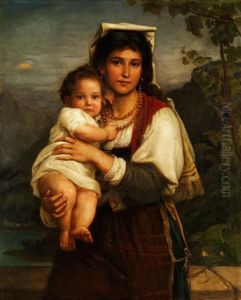 Junge Romerin Mit Kind - Als Madonnasistina by Carl Bertling