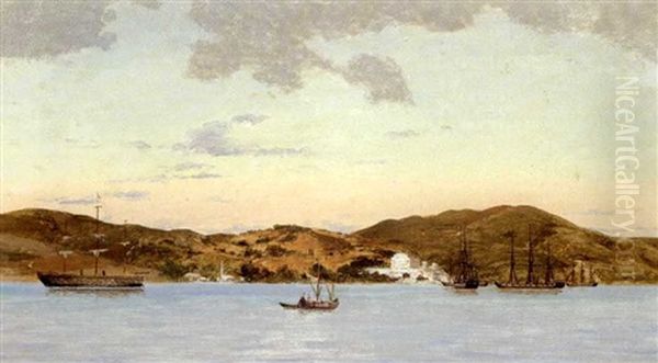 Parti Fra Middelkhavet Med Hvide Bygninger Ved Kysten - view 1