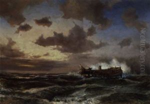 Alexander Nevskis Stranding Ud For Den Jyske Vestkyst by Daniel Hermann Anton Melbye