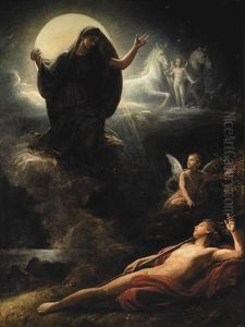 Diana Awakening Apollo by Carl Bertling