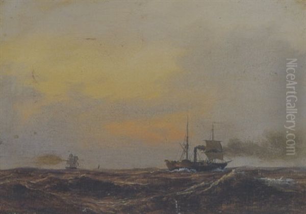 Skibe Pa Havet, Solnedgang - view 1