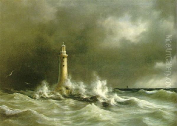Stormande Hav Vid Fyr - view 1