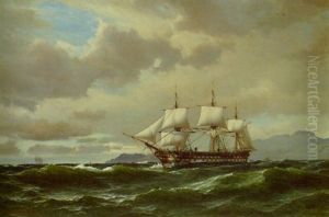 The Bellerophon Carrying The Body Of Napoleon I From Elba To Paris by Daniel Hermann Anton Melbye