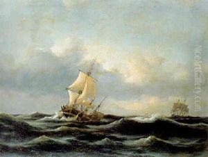 A Rescue In Heavy Seas by Daniel Hermann Anton Melbye