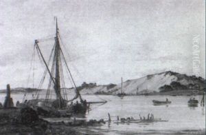 Kustenlandschaft Mit Booten Kustenlandschaft Mit Booten