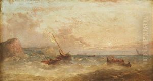 Skepp Pa Stormigt Hav by Fritz Siegfried George Melbye