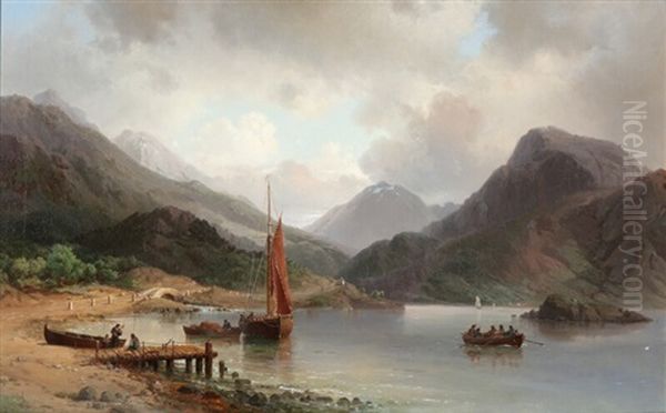 From The Scottish Highlands With Boats On The Lake - view 1