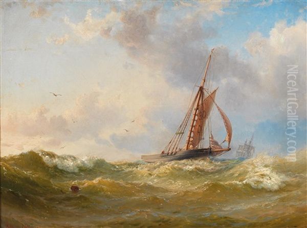 Fishing Boat On Rough Seas - view 1