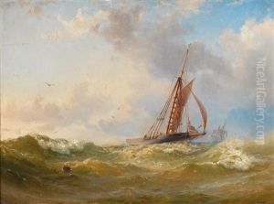 Fishing Boat On Rough Seas by Vilhelm Melbye