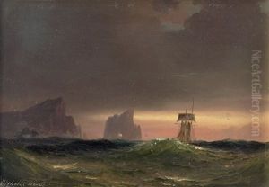 Segelschiff Vor Gibraltar Auf Hoher See Bei Sonnenuntergang