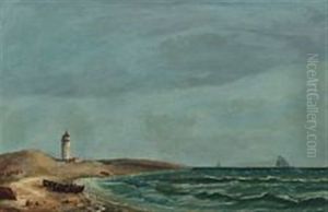 Coastal Scape With Fishermen By The Boats by Vilhelm Melbye