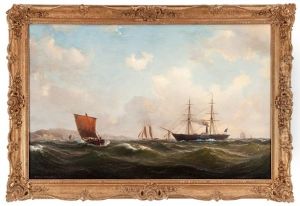 Ships At Sea by Vilhelm Melbye