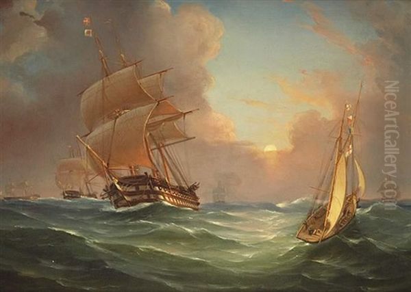 Segelschiffe Auf Sturmischer See - view 1