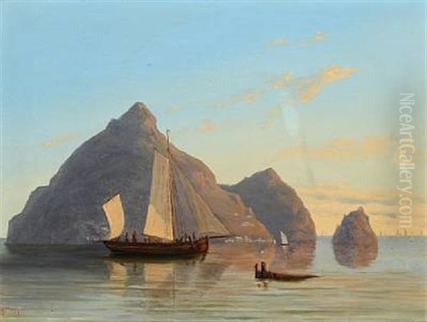 A South-european Seascape With A Fishing Boat - view 1
