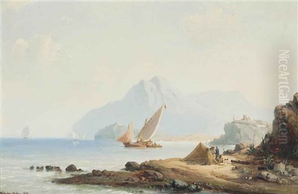 Xebecs And Other Coastal Craft In The Mediterranean Off Tangiers, Morocco - view 1