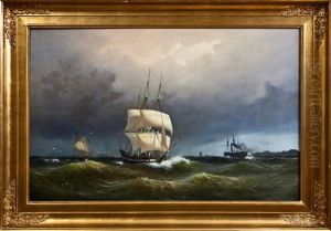 Seilskuter I Rom Sjo by Vilhelm Melbye