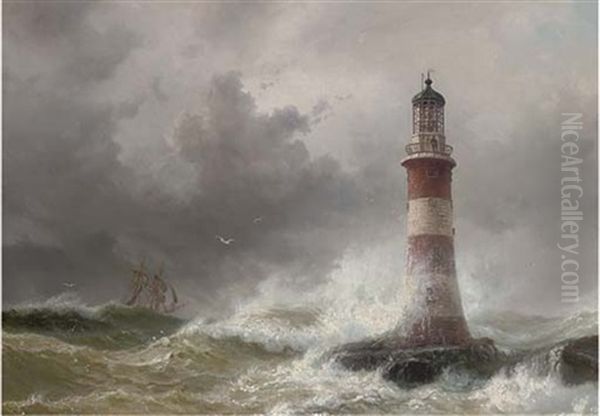 The Lonely Vigil: The Eddystone Lighthouse, Heavy Weather - view 1