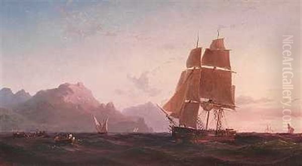 Sejlskibe I Middelhavet, Aftensol - view 1
