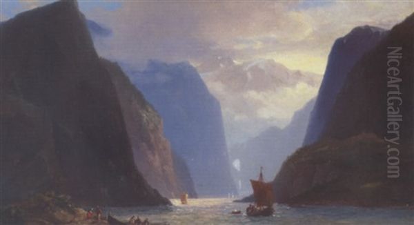 Norsk Fjorparti Med Bade - view 1