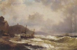 Running Up The Beach In A Heavy Swell by Vilhelm Melbye