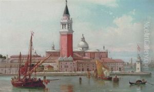 Parti Fra Venedig Med Dogana Di Mare Og Bagsiden Af Santa Maria Della Salute by Vilhelm Melbye