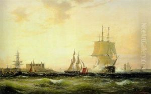 Fegat Saluterer Ud For Kronborg by Vilhelm Melbye