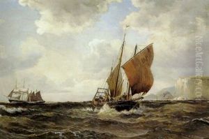 Marine Med Kuf Udfor Dover by Vilhelm Melbye