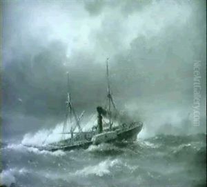 Hjuldamper I Hoj So by Vilhelm Melbye