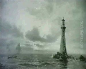 Eddystone Fyr Ved Solnedganstide