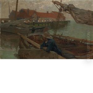 Volendam Harbor by Gari Julius Melchers