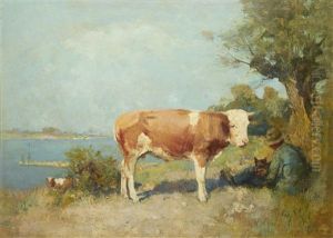 Landscape With A Cow And A Herdsman Resting Landscape With A Cow And A Herdsman Resting