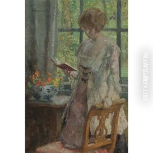 Young Woman Reading by Gari Julius Melchers