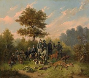 Royal Bavarian Society With Graf Arco-zinneberg And Graf Moltke by Wilhelm Melchior