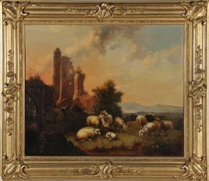 Sheep Grazing Among Castle Ruins Sheep Grazing Among Castle Ruins