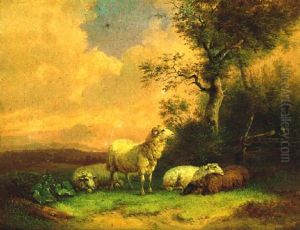 Ruhende Schafe Auf Der Weide by Wilhelm Melchior