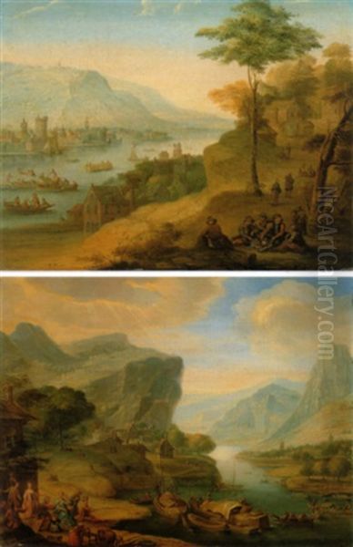 Views On The Rhine (a Pair) - view 1