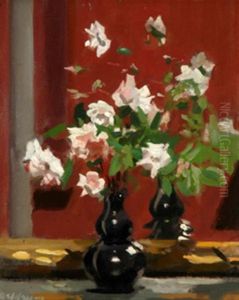 Still Life Miniature Roses (reflections) by Duncan Max Meldrum