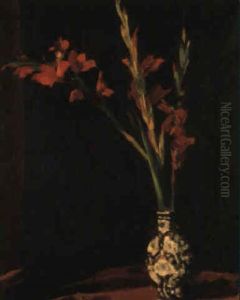Still Life With Gladioli In A Chinese Vase by Duncan Max Meldrum