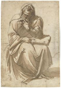A Seated Evangelist by Jacopo Zanguidi, Called Jacopo Bertoija