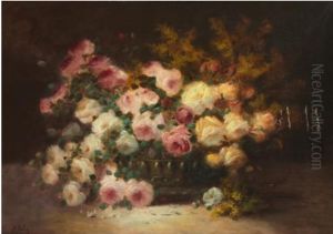 Panier De Roses by Luis Melendez