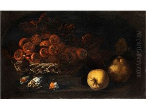 Stillleben Mit Mispeln In Einem Korb, Birnen Und Erlegten Vogeln by Luis Melendez
